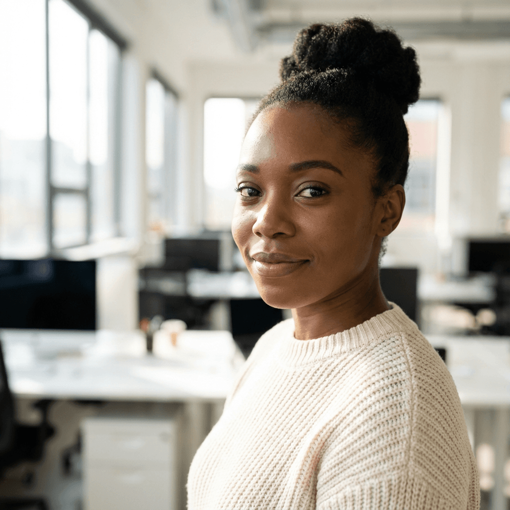 Sarah Mitchell, operations coordinator at AFASHI, in a professional portrait